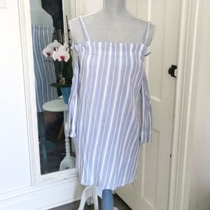 Ripe blue stripe mini dress. Beachy, bohochic, cottagecore. Size small. EUC